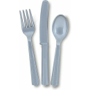 UNIQUE  ASST SILVER CUTLERY 18PC