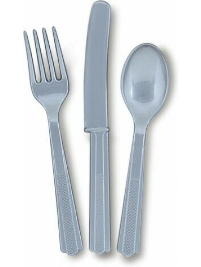 UNIQUE  ASST SILVER CUTLERY 18PC