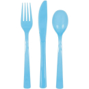 UNIQUE ASST POWDER BLUE CUTLERY 18PC