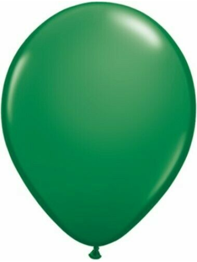 QUALATEX 11IN GREEN  (PACK OF 25 ROUND BALLOONS).