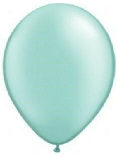 QUALATEX 11IN PEARL MINT GREEN (PACK OF 25 ROUND BALLOONS).