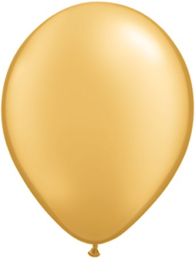 QUALATEX 11IN GOLD  (PACK OF 25 ROUND BALLOONS).