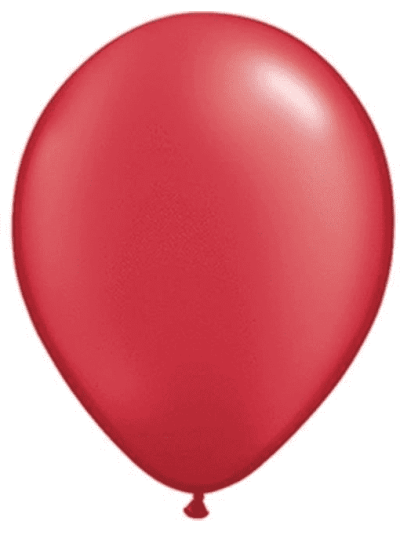 QUALATEX PEARL RUBY RED 11" (PACK OF 25 ROUND BALLOONS).