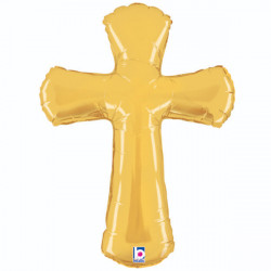 GOLDEN CROSS HELIUM GIANT BALLOON - 44"