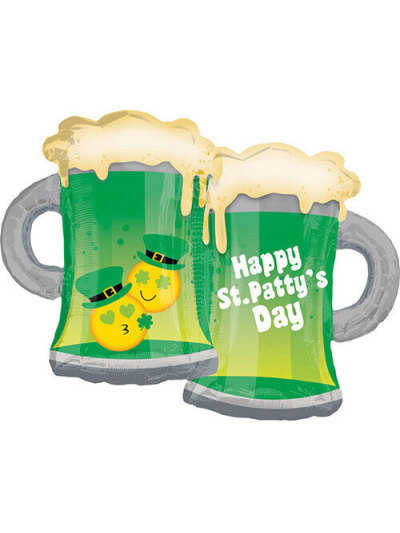 ANAGRAM 32"X25" HAPPY ST.PATTY'S DAY BEER MUG SUPERSHAPE FOIL BALLOON