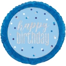 18" GLITZ BLUE HBDAY FOIL BALLOON