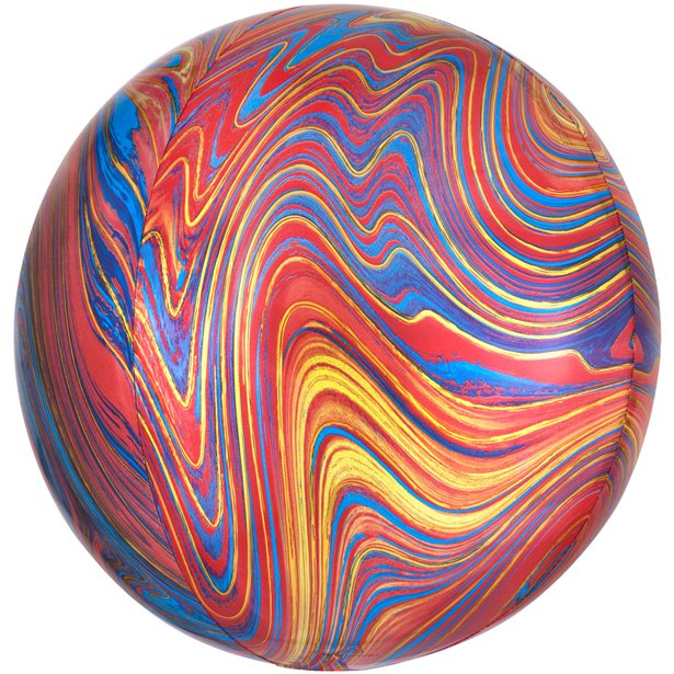 ANAGRAM RED AND PINK MARBLEZ ORBZ 15"X 16"