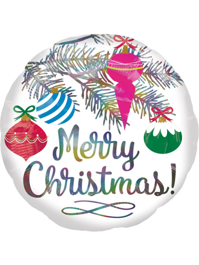 ANAGRAM HOLOGRAPHIC STANDARD 18" "MERRY CHRISTMAS" FOIL BALLOON