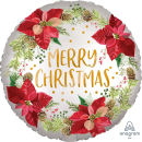 ANAGRAM 18" SATIN INFUSED POINSETTIA FOIL BALLOON
