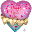 ANAGRAM 21" GOLD HEART GARLAND VALENTINES MULTI BALLOON SHAPE BALLOON