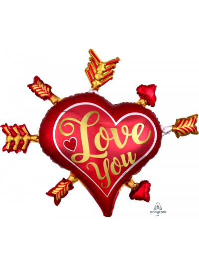 ANAGRAM 34"X28" SATIN LOVE YOU SUPERSHAPE BALLOON