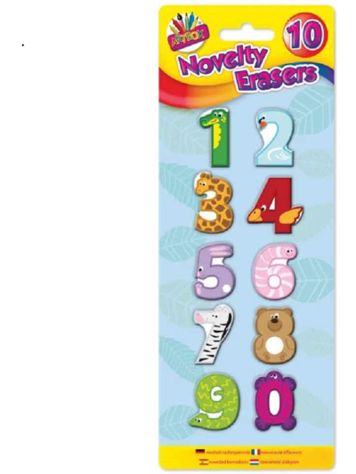 ARTBOX 10 NOVELTY NUMBER (0-9) ERASERS