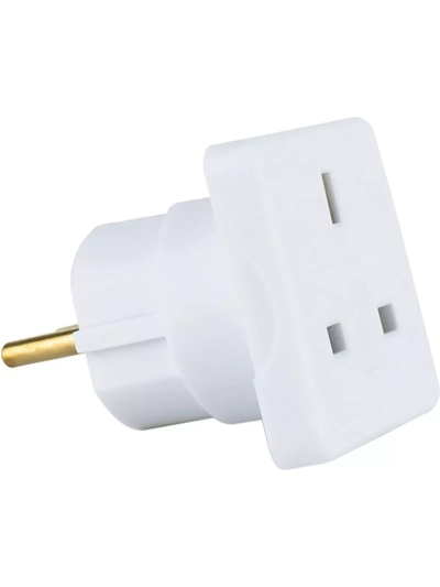 STATUS EUROPEAN TRAVEL ADAPTOR , 13AMP 3 PIN TO 2PIN EUROPEAN SOCKET