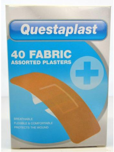 QUESTPLAST 40 FABRIC ASSORTED PLASTERS