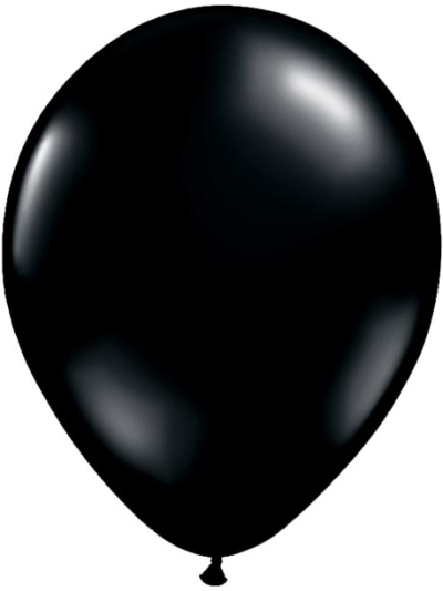 QUALATEX 5IN PEARL ONYX BLACK (PACK OF 100 ROUND BALLOONS).