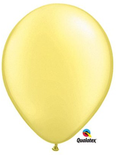 QUALATEX 5IN PEARL LEMON CHIFFON (PACK OF 100 ROUND BALLOONS).