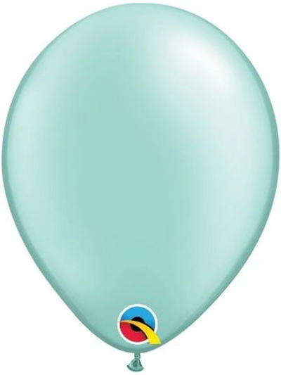 QUALATEX 5IN ROUND PEARL MINT GREEN BALLOONS PK100