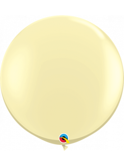 QUALATEX 36IN IVORY SILK  (PACK OF 2 ROUND BALLOONS).