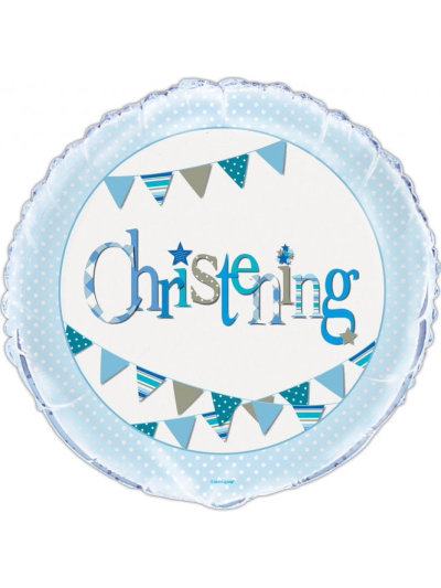 UNIQUE 18" BLUE CHRISTENING FOIL BALLOON