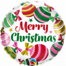 QUALATEX 18" MICROFOIL "ORNAMENTS & STARS CHRISTMAS" BALLOON