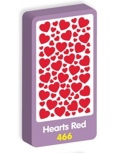 PURPLE PEACH STICKERS HEARTS RED