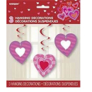 UNIQUE 26" HEART VALENTINE 3  HANGING SWIRL DECO