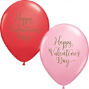 QUALATEX 11" ROUND "HAPPY VALENTINE'S DAY " SCRIPTED PINK AND RED BALLOONS PK 24