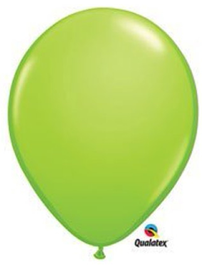 QUALATEX 5IN ROUND LIME GREEN BALLOONS PK100