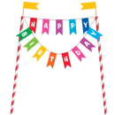 UNIQUE RAINBOW BDAY BUNTING CAKE TOPPER