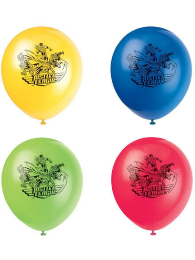 UNIQUE JUSTICE LEAGUE 12" LATEX BALLOONS PK8