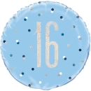 UNIQUE 18" GLITZ BLUE 16 FOIL BALLOON
