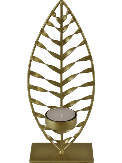 22X9CM GOLD LEAF TEA LIGHT HOLDER