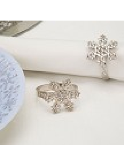 NEVITI SNOWFLAKE DIAMOND NAPKIN RING PK4
