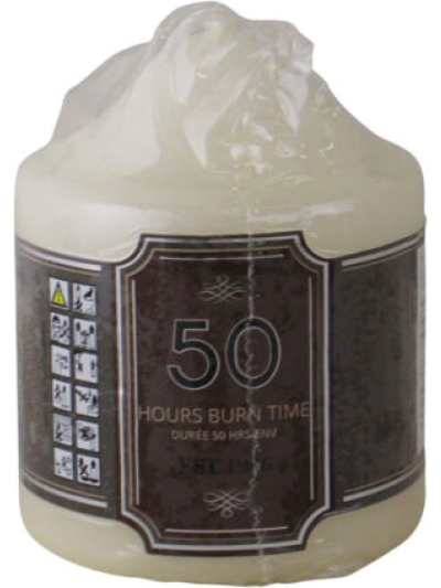 50 HOURS OVERDIPPED CHURCH PILLAR CANDLE