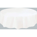 UNIQUE 84" WHITE ROUND TABLECOVER