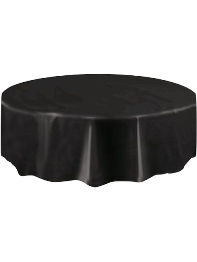 UNIQUE 84" BLACK ROUND TABLECOVER
