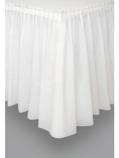 UNIQUE 29IN X 14FT WHITE TABLE SKIRT
