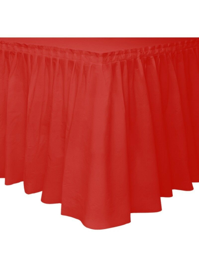 UNIQUE RED TABLE SKIRT 29"X14FT