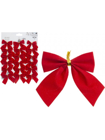 SNOW WHITE 18PC MINI RED VELVET BOWS