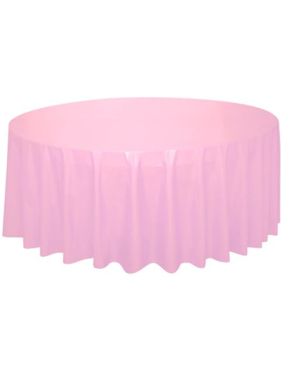 UNIQUE 84" LOVELY PINK ROUND TABLECOVER