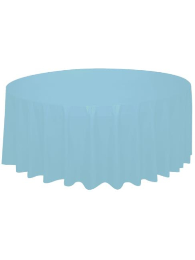 UNIQUE 84" POWDER BLUE ROUND TABLECOVER