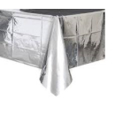 UNIQUE 54"X 108" SILVER FOIL RECTANGULAR TABLECOVER