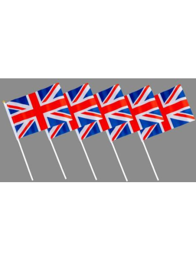 UNION JACK HAND FLAGS POLYESTER PK10