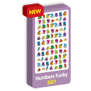 PURPLE PEACH STICKERS NUMBERS FUNKY