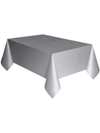 UNIQUE 54"X84"SILVER RECTANGULAR TABLE COVER