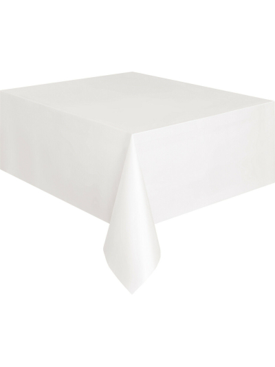 UNIQUE WHITE RECTANGULAR TABLECOVER 54X108IN