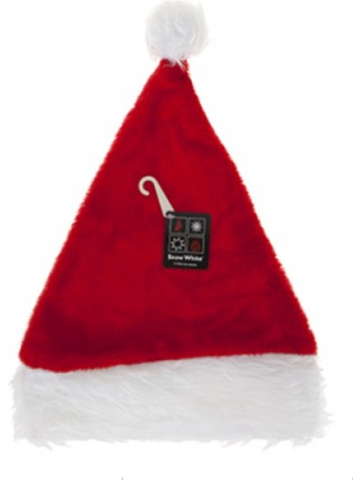 SNOW WHITE PLUSH SANTA HAT