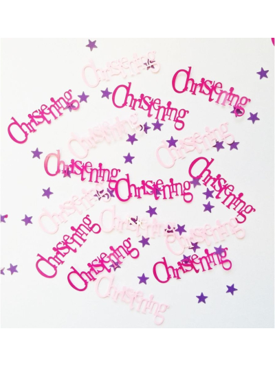 UNIQUE PINK BUNTING CHRISTENING FOIL CONFETTI