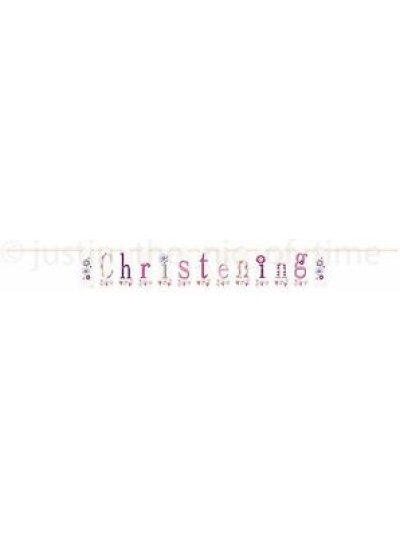 UNIQUE 7FT PINK BUNTING CHRISTENING BLOCK BANNER