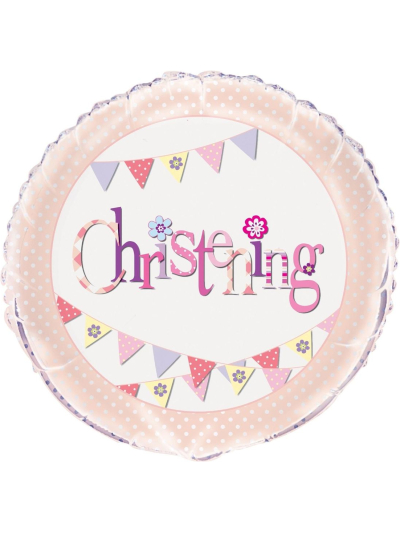 UNIQUE 18" PINK CHRISTENING FOIL BALLOON